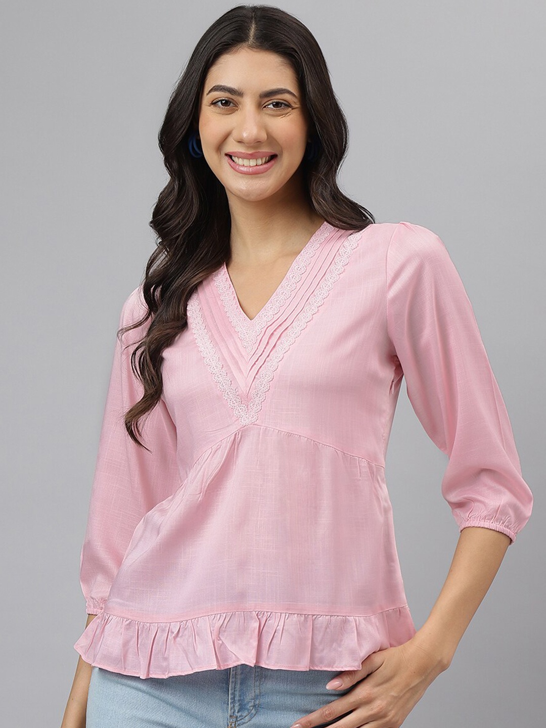 

Latin Quarters Empire Top, Pink