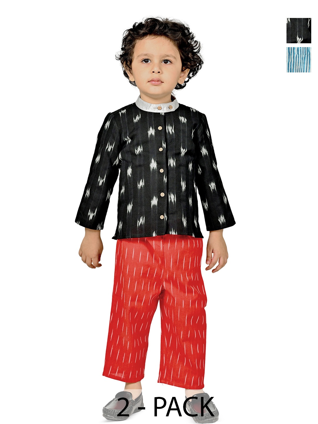 

Tiny Bunnies Boys Pack Of 2 Printed Shirt with Trousers, Black