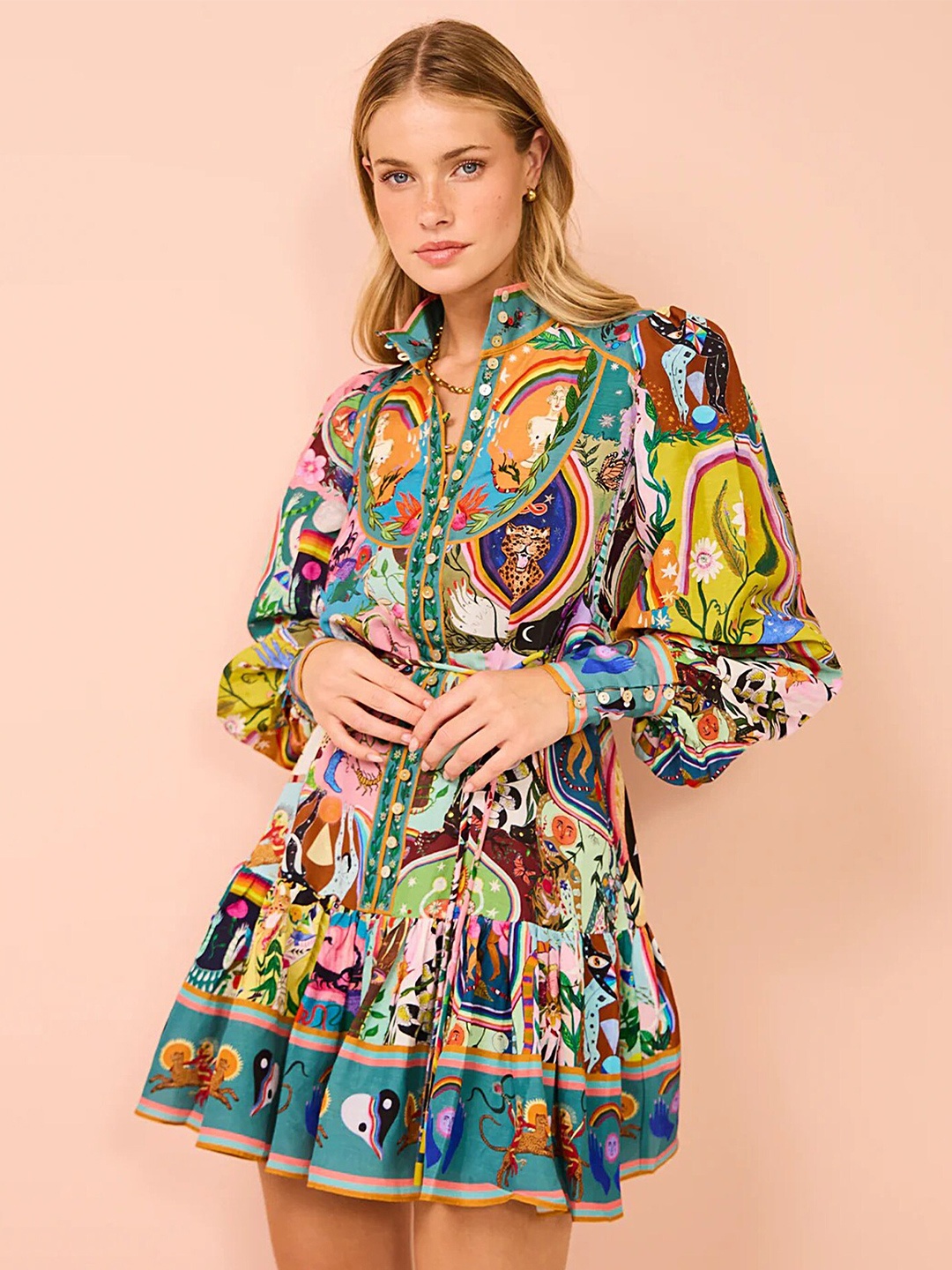 

LULU & SKY Floral Print Fit & Flare Dress, Multi