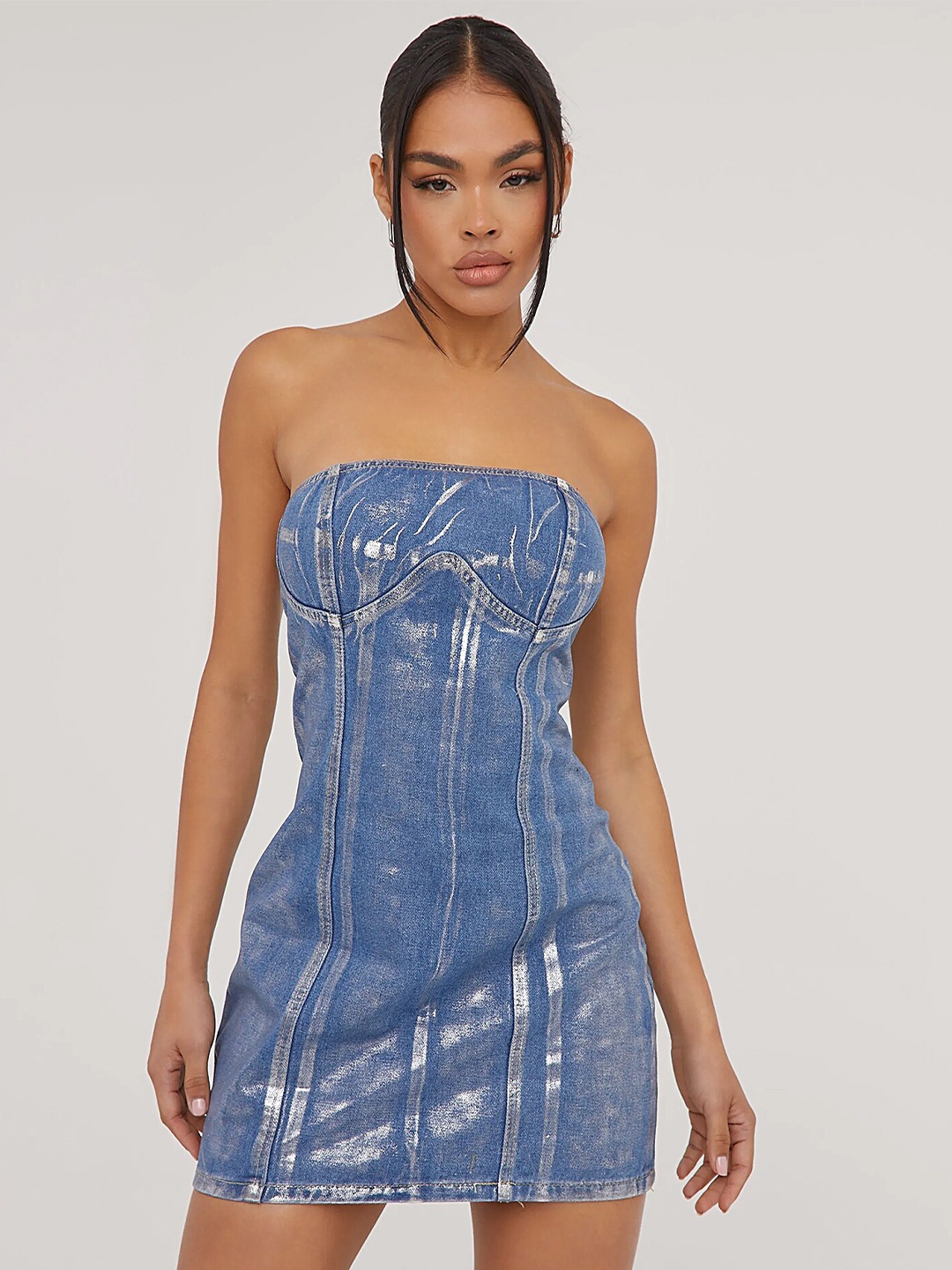 

LULU & SKY Tie and Dye Dyed Sheath Mini Dress, Blue