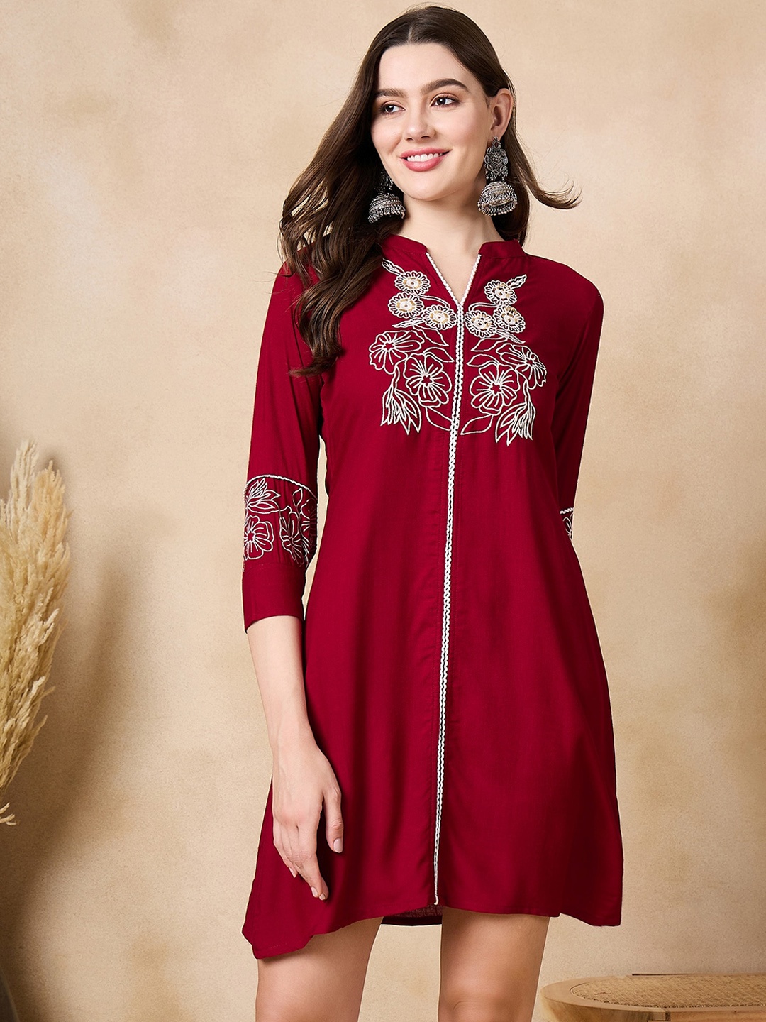 

Anouk Embroidered A-Line Ethnic Dress, Maroon