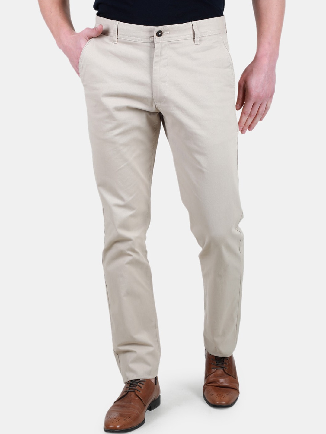 

Duke Men Slim Fit Trousers, Beige