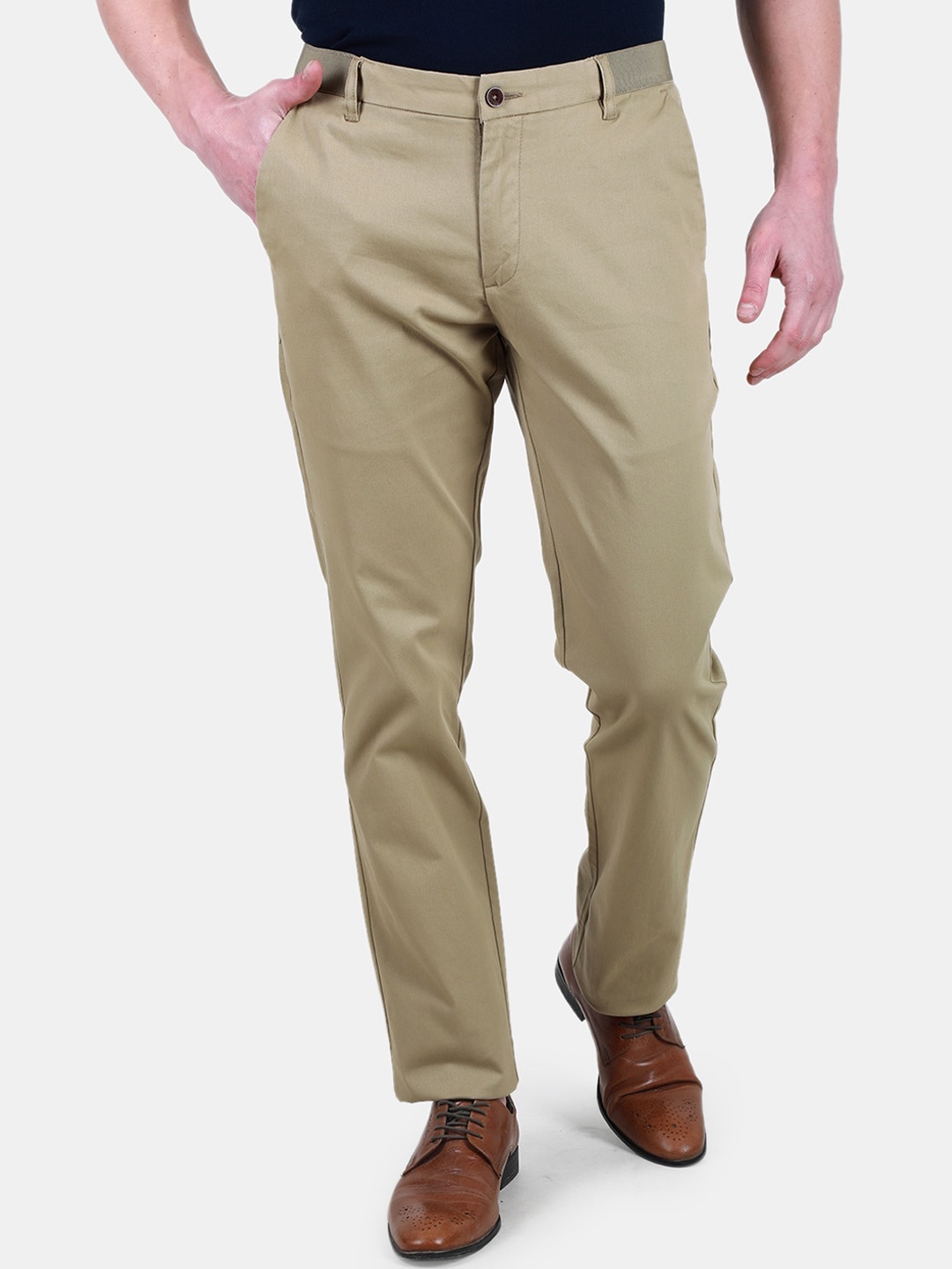 

Duke Men Slim Fit Trousers, Khaki