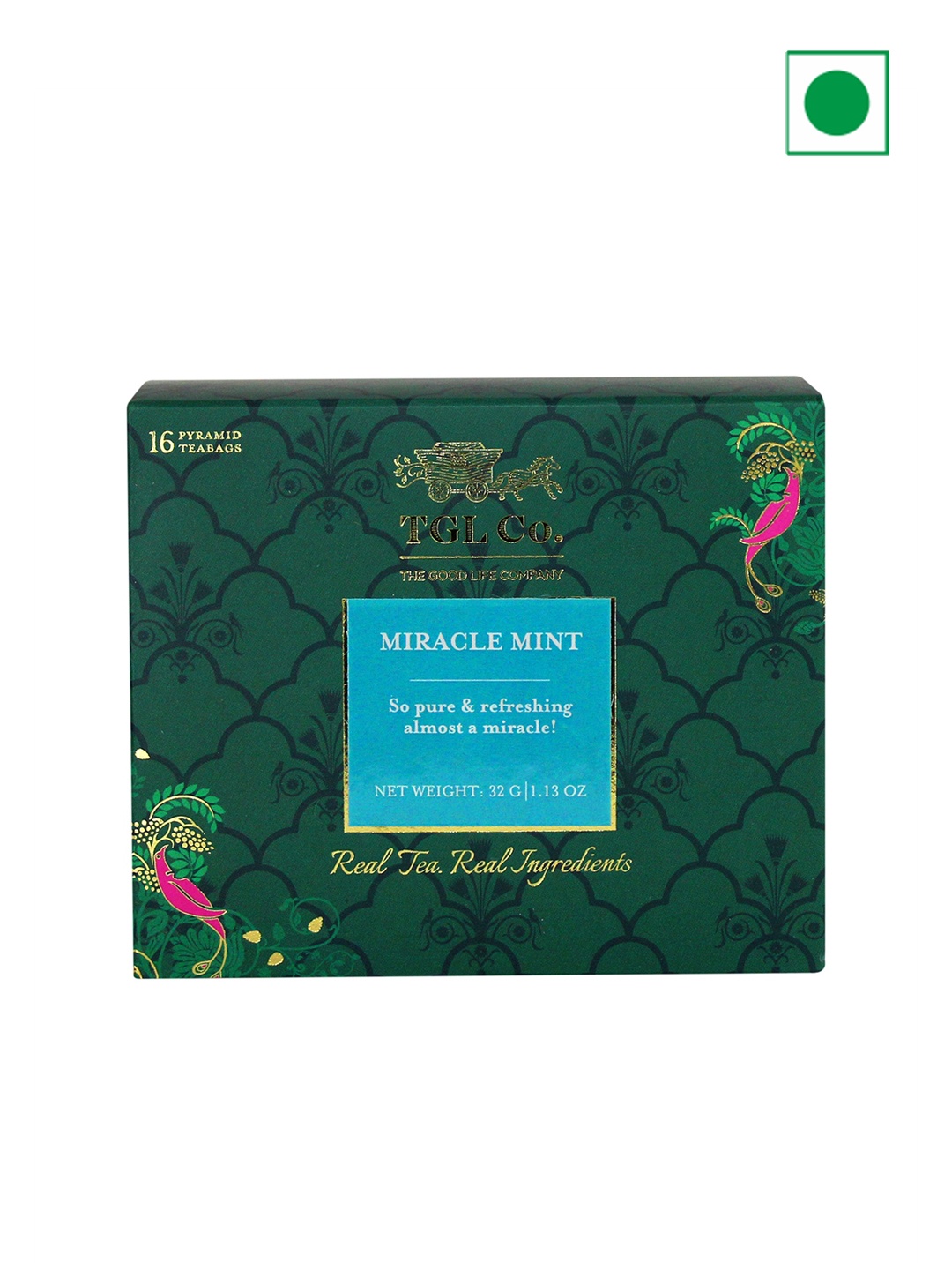 

TGL Co. Pack of 3 Miracle Mint Herbal Tea Bags, Green