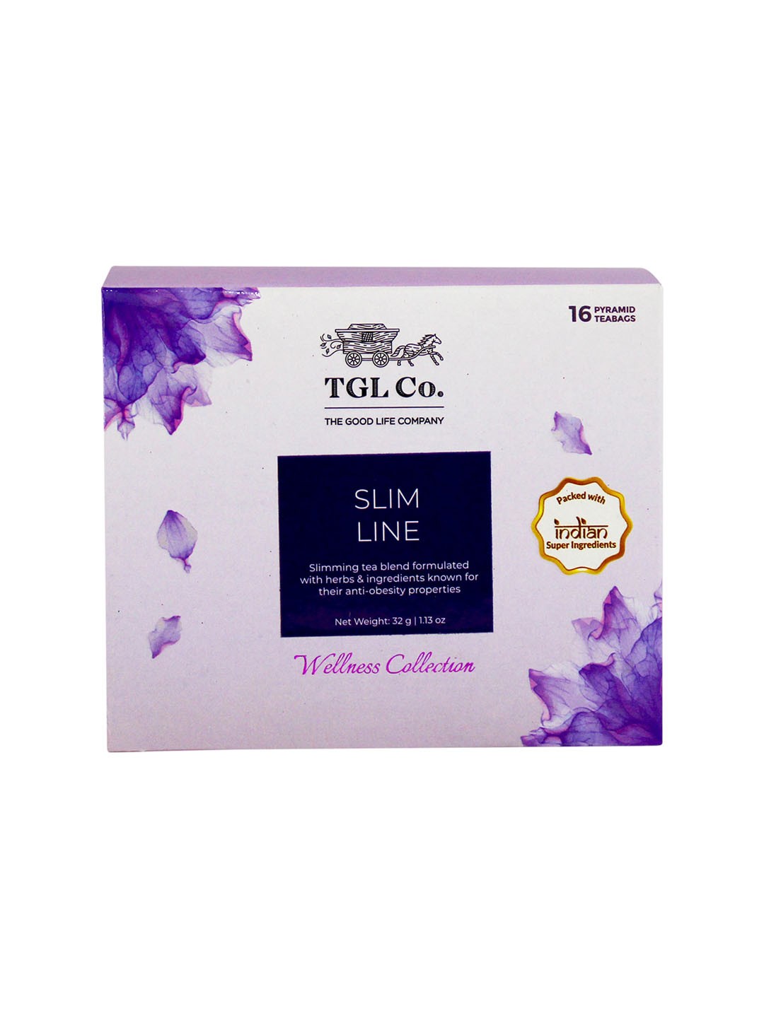 

TGL Co. The Good Life Company Slim Line Green Tea Bags, Purple