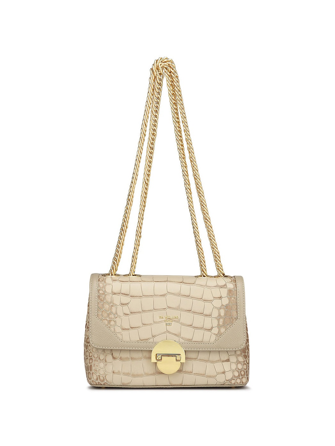 

Da Milano Textured Leather Structured Shoulder Bag, White
