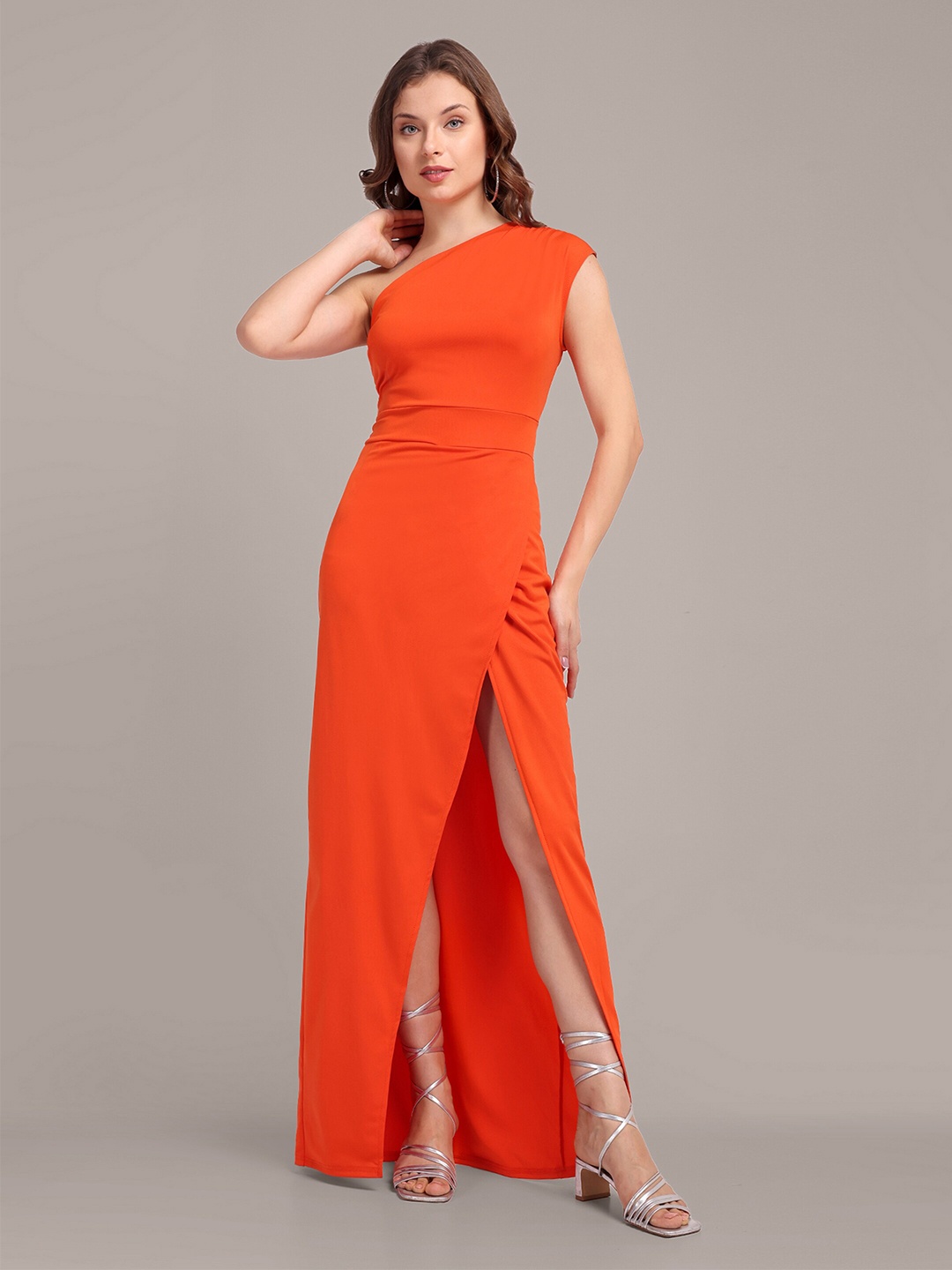 

iki chic One shoulder Maxi Dress, Orange