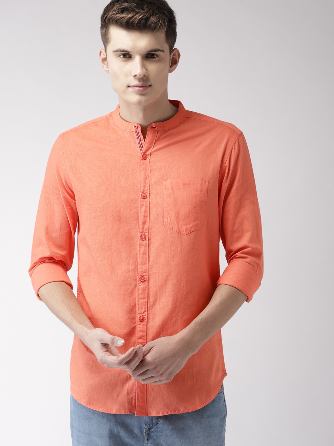 

HIGHLANDER Men Coral Slim Fit Solid Casual Shirt