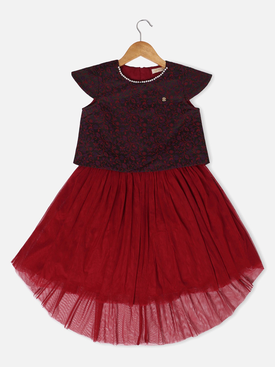 

Allen Solly Junior Colourblocked Fit & Flare Dress, Maroon