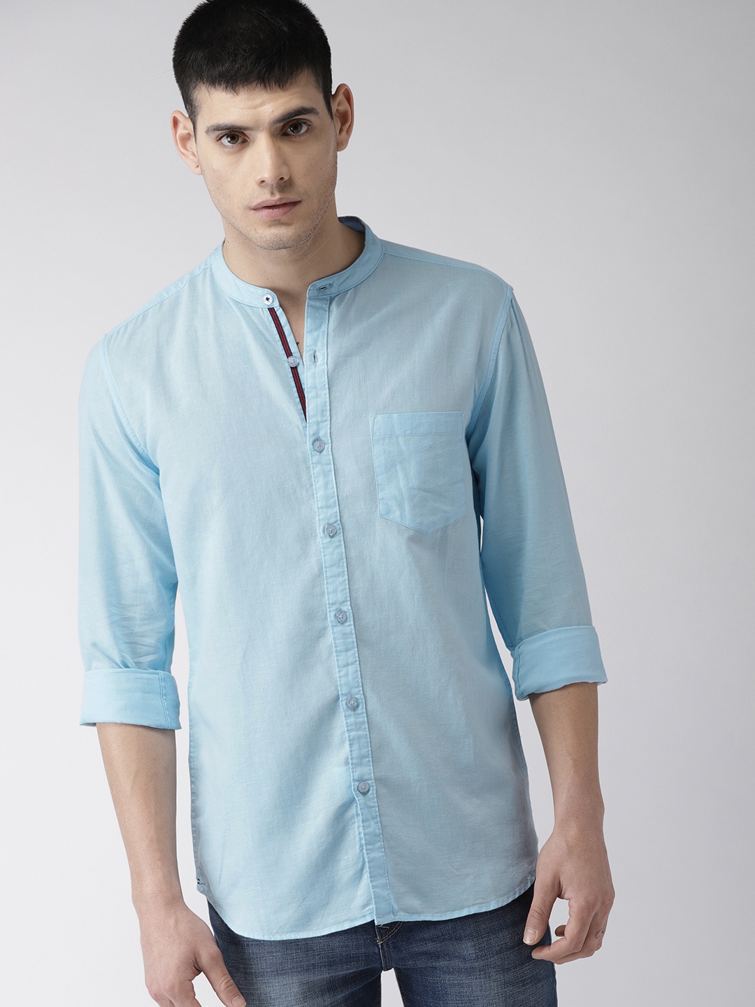 

HIGHLANDER Men Blue Slim Fit Solid Casual Shirt