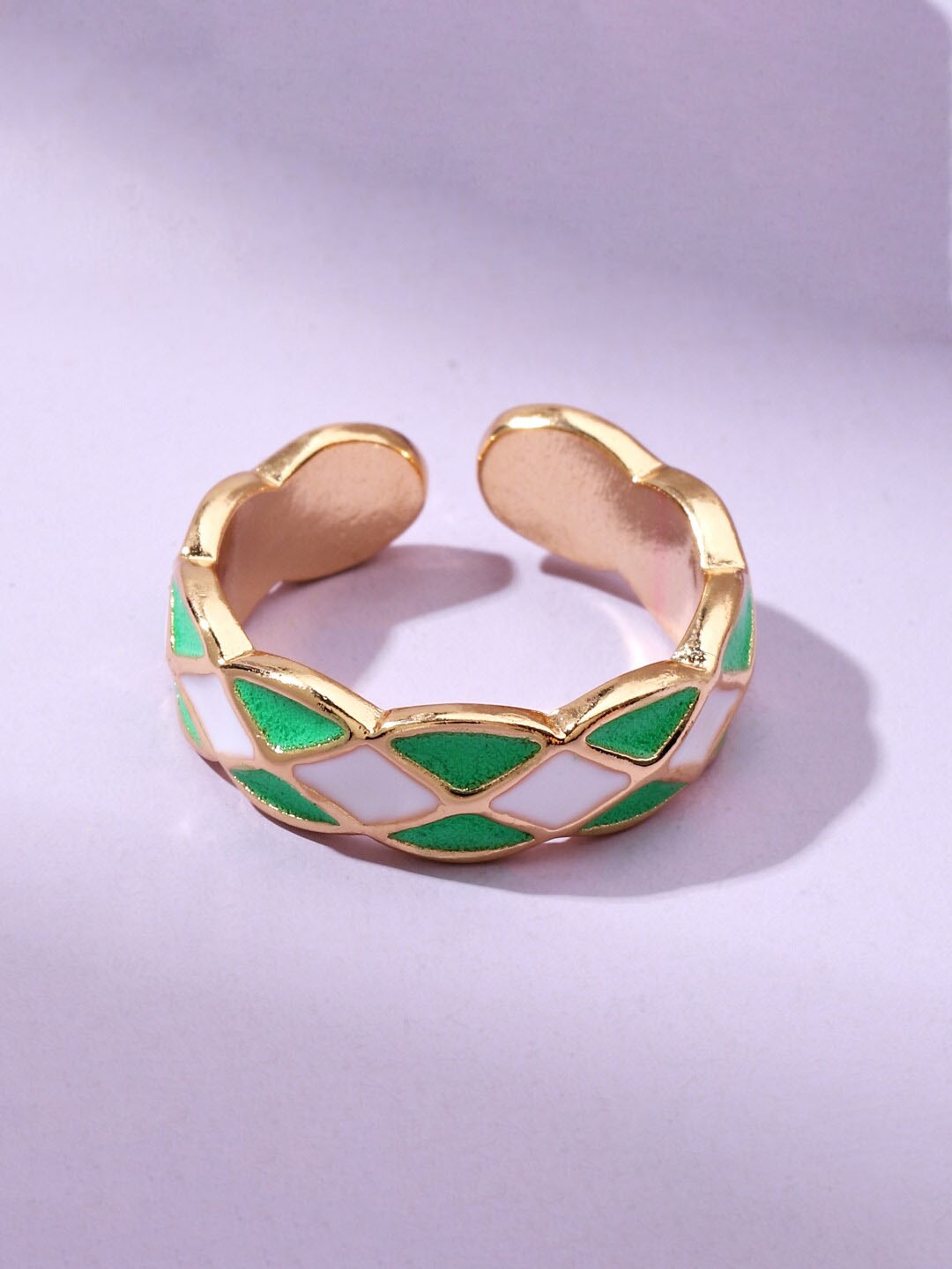 

SALTY Enamel Adjustable Finger Ring, Gold