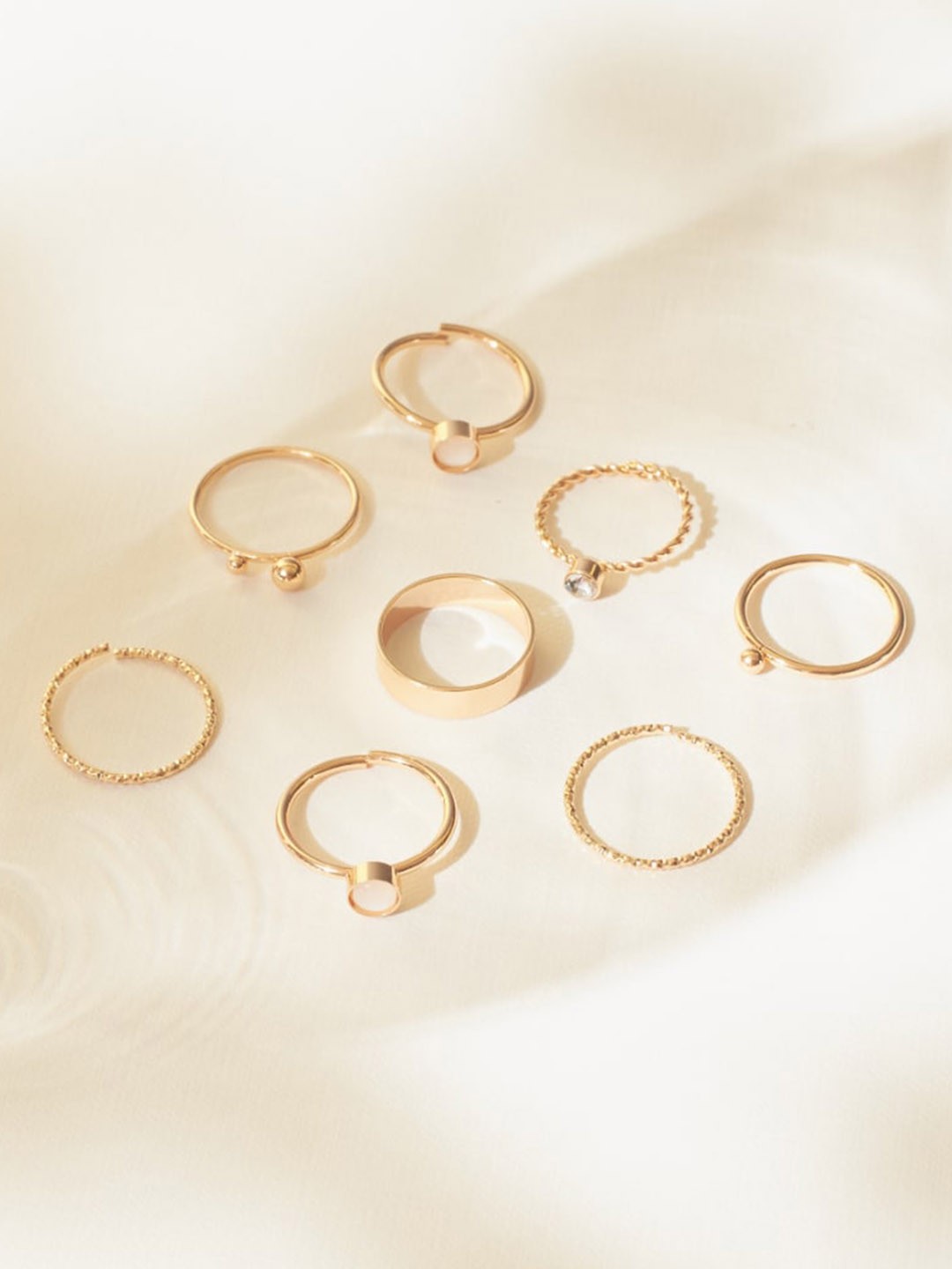 

SALTY Set of 8 Finger Ring, Gold