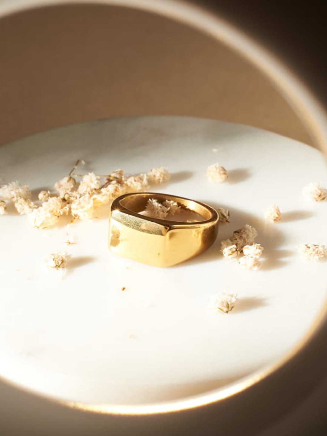 

SALTY Stainless Steel Finger Ring, Gold