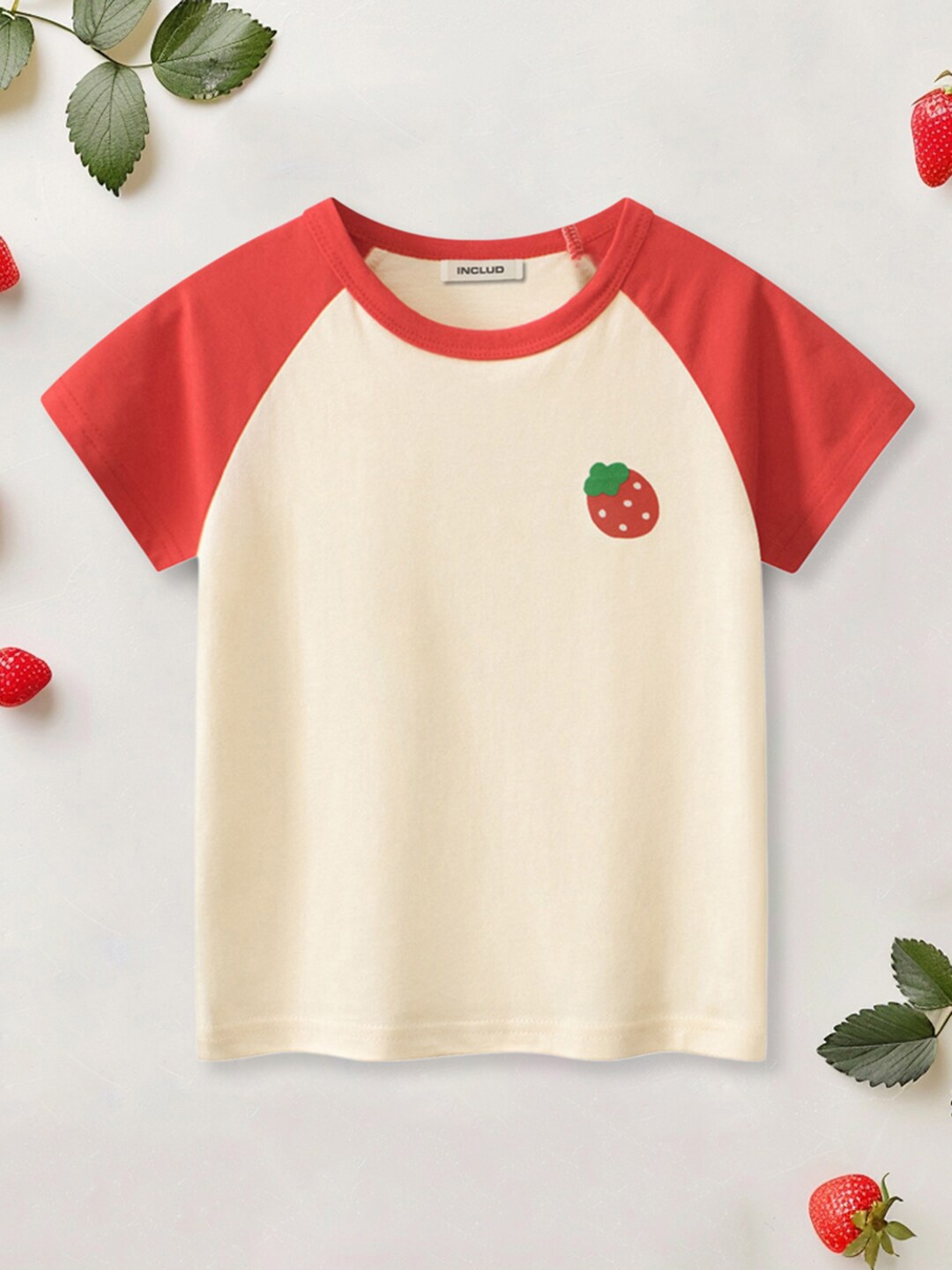 

INCLUD Girls Applique T-shirt, Red