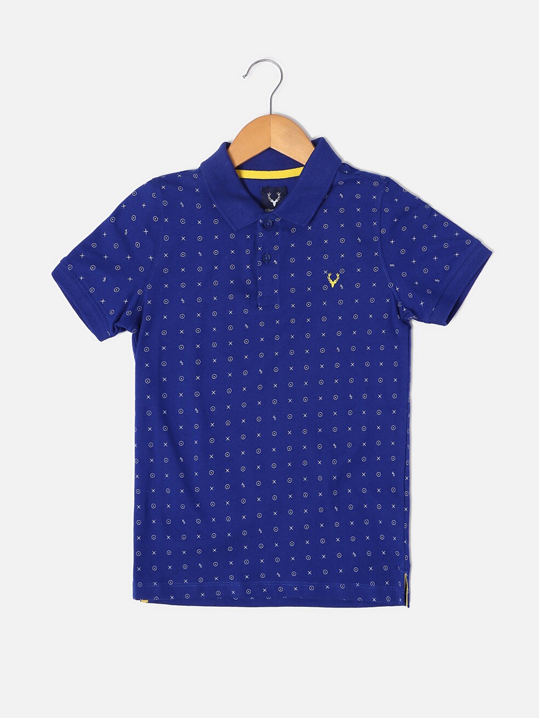 

Allen Solly Junior Boys Polka Dot Printed Polo Collar T-shirt, Blue