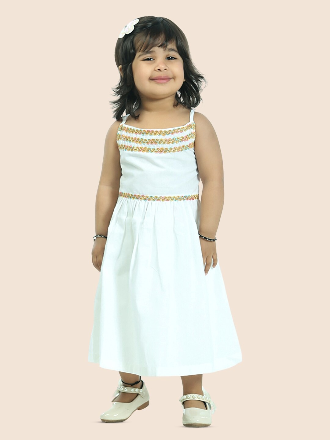 

JUNITOS Fit & Flare Midi Dress, White
