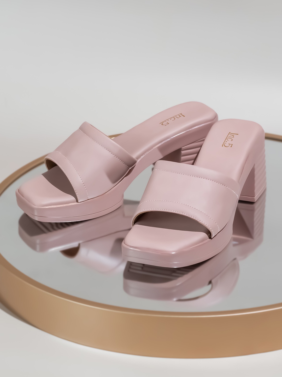 

Inc 5 Open Toe Platform Heels, Peach