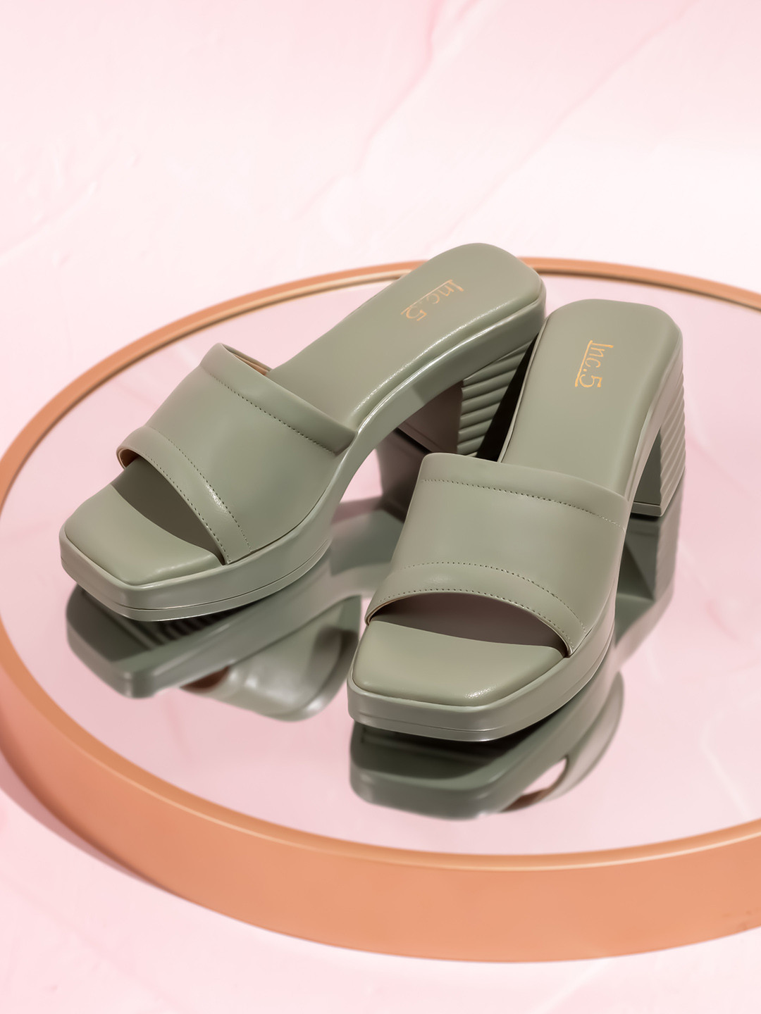 

Inc 5 Women Open Toe Block Sandals, Green