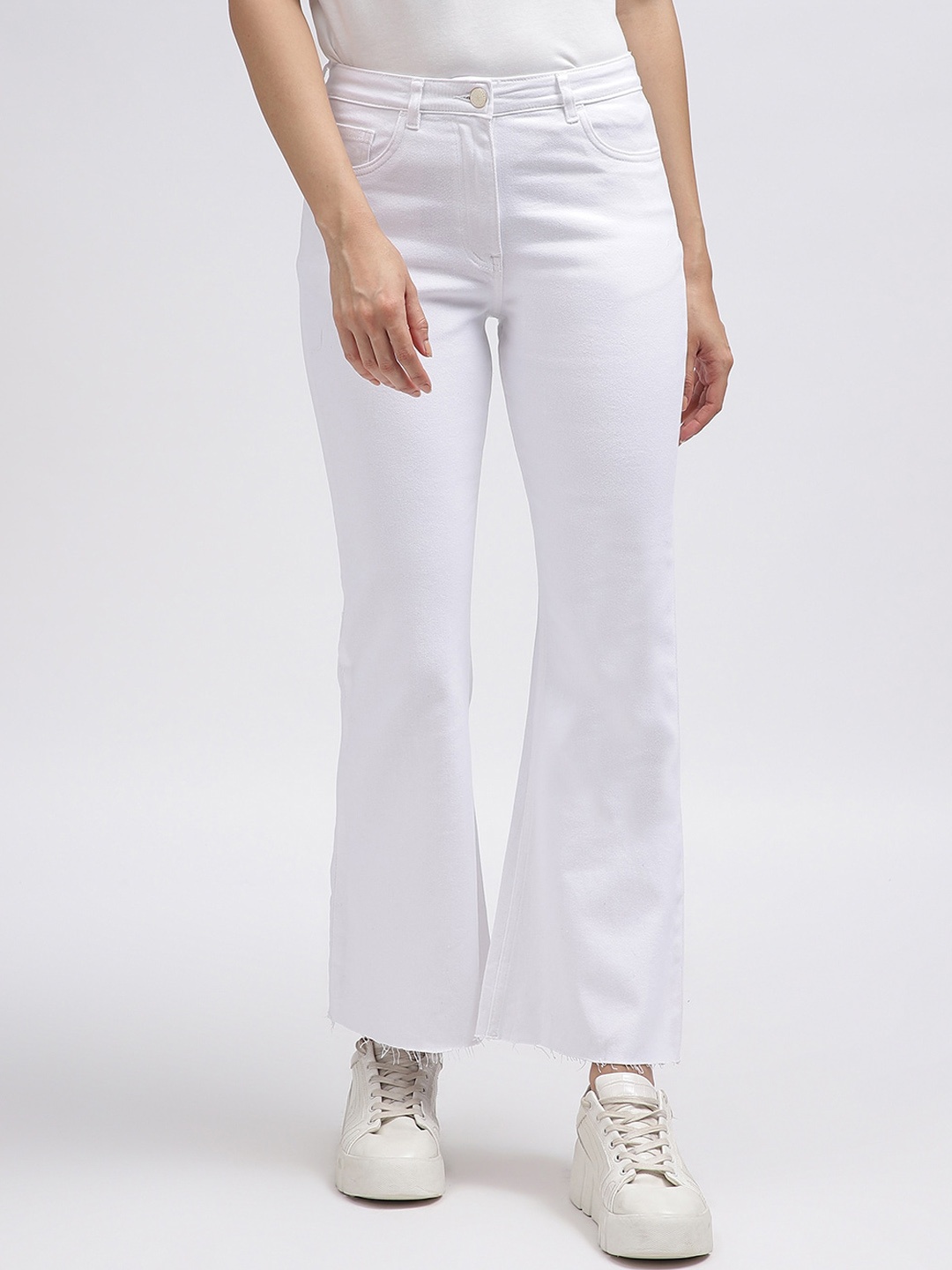

ELLE Women Bootcut Stretchable Jeans, Off white