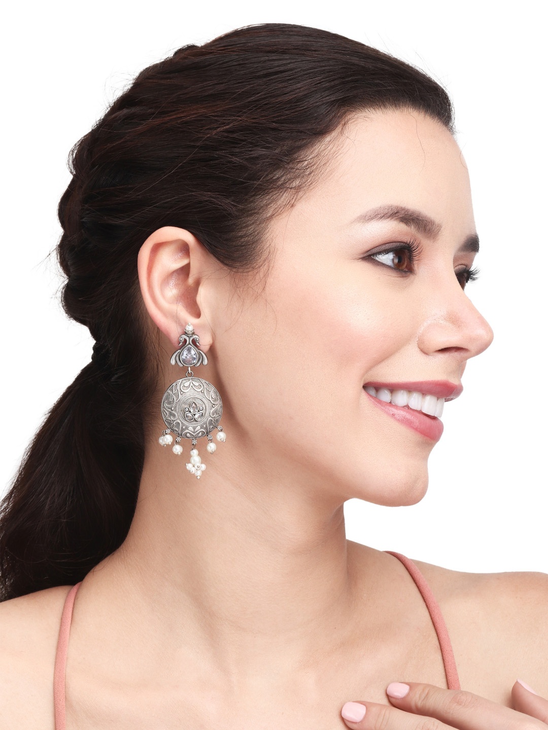 

Anvik Contemporary Drop Earrings, Silver
