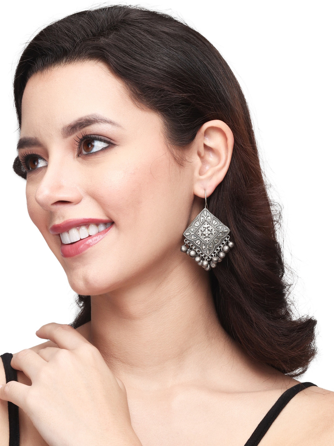 

Anvik Contemporary Drop Earrings, Silver