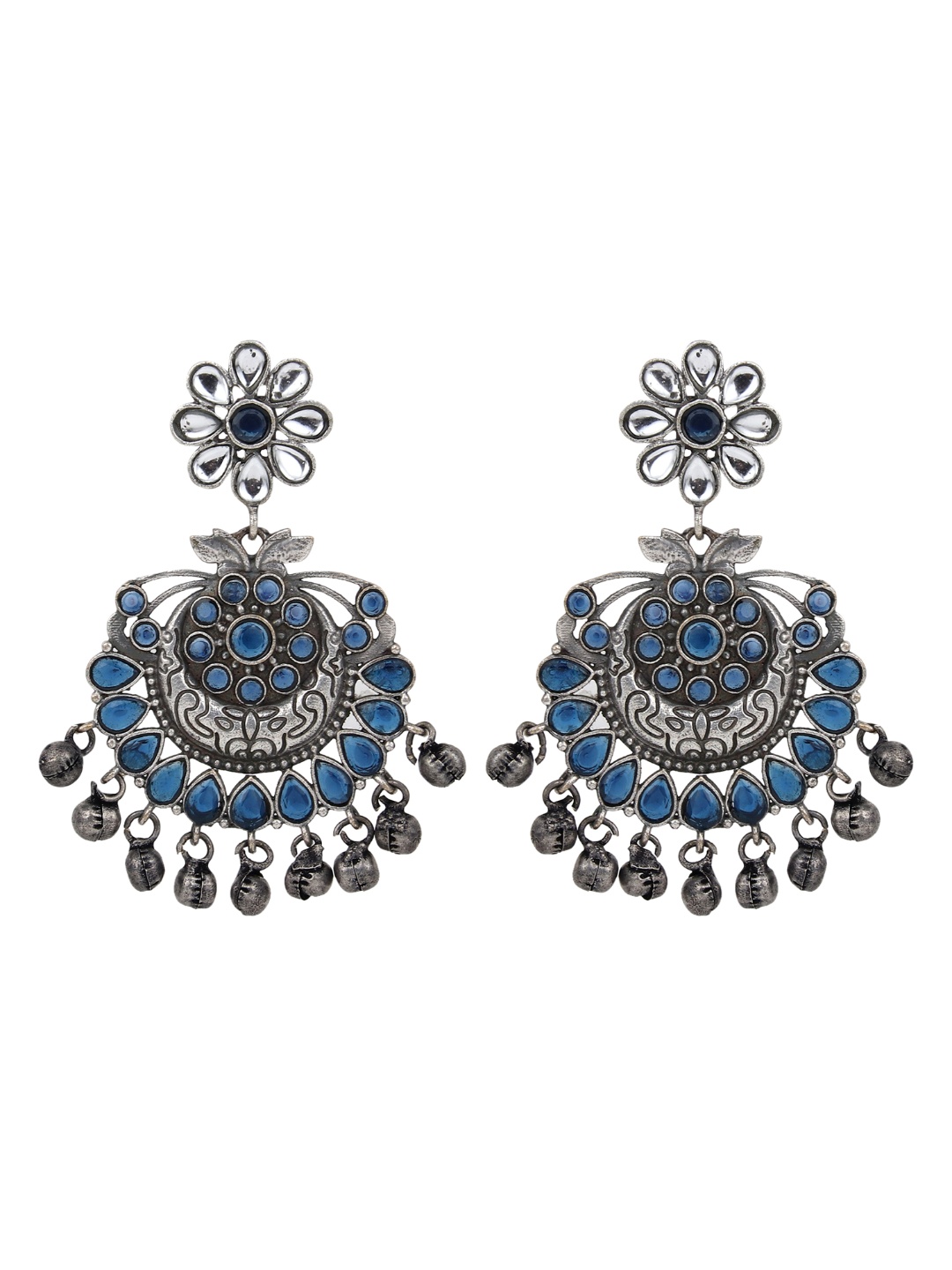 

Anvik Contemporary Chandbalis Earrings, Silver