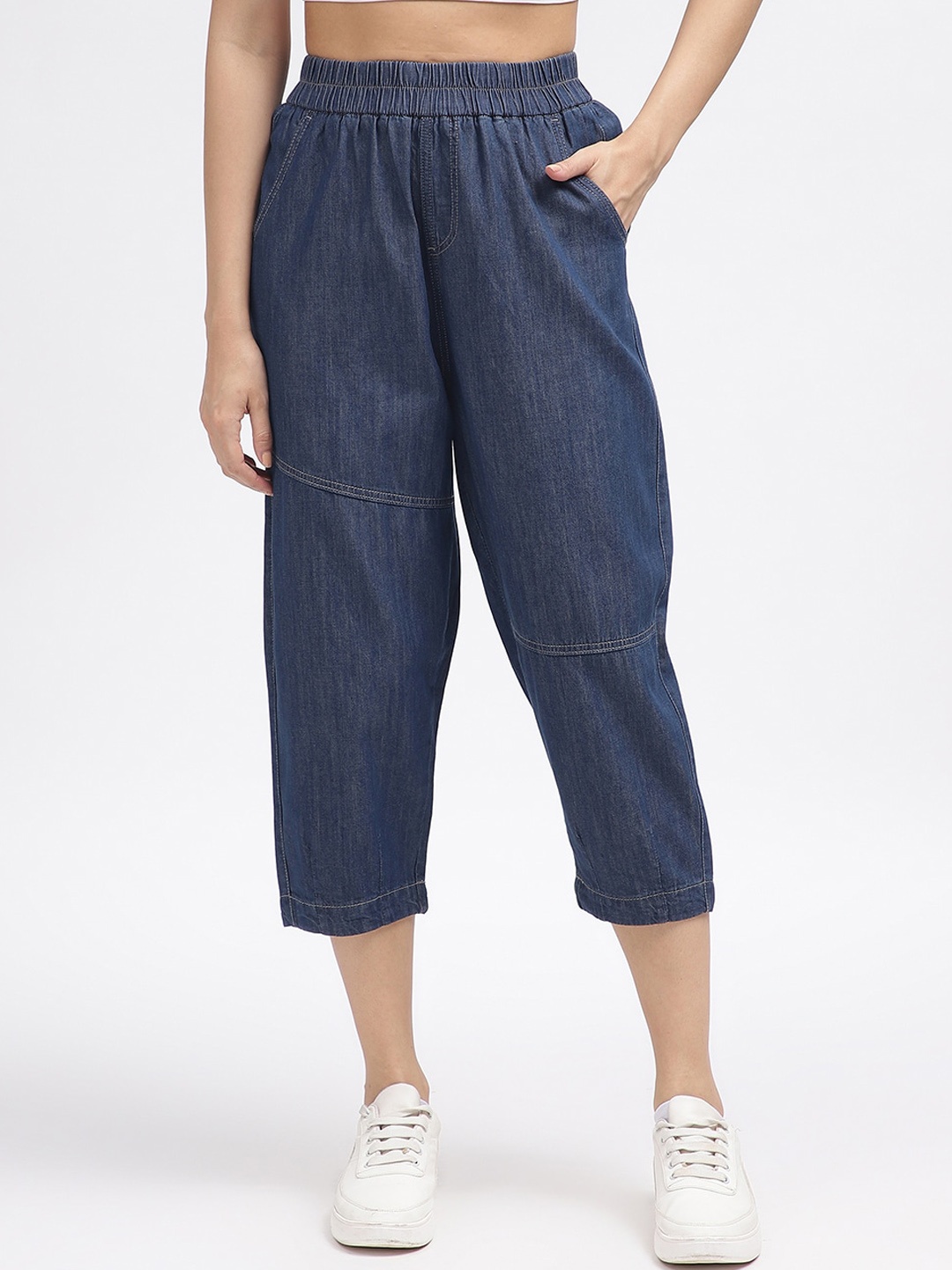 

Iconic Women Relaxed Fit Cotton Jeans, Blue