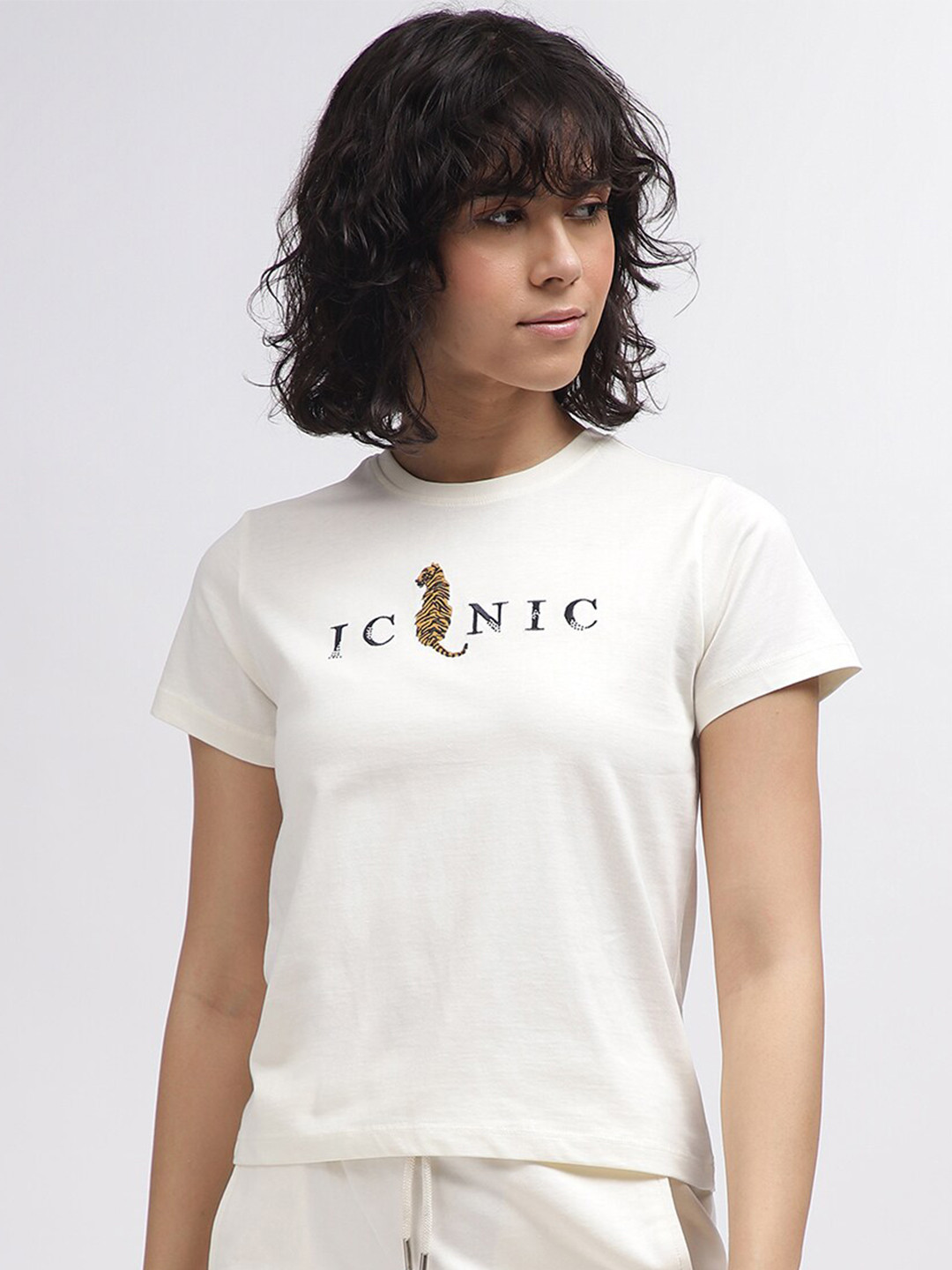 

Iconic Pure Cotton Typography Regular Fit T-shirt, White