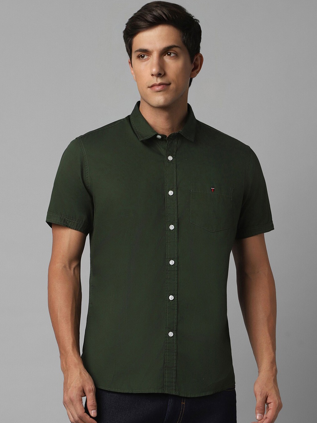 

Louis Philippe Jeans Men Slim Fit Opaque Casual Shirt, Green