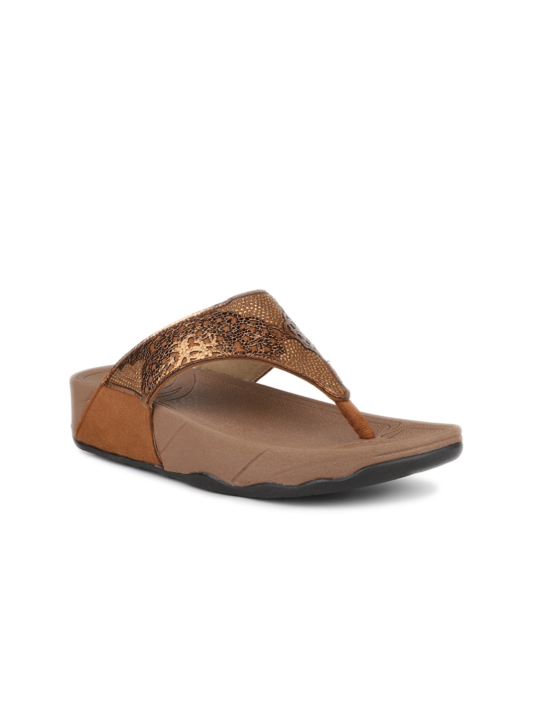 

Inc 5 Women Textured Open Toe Comfort Heel Sandals, Gold