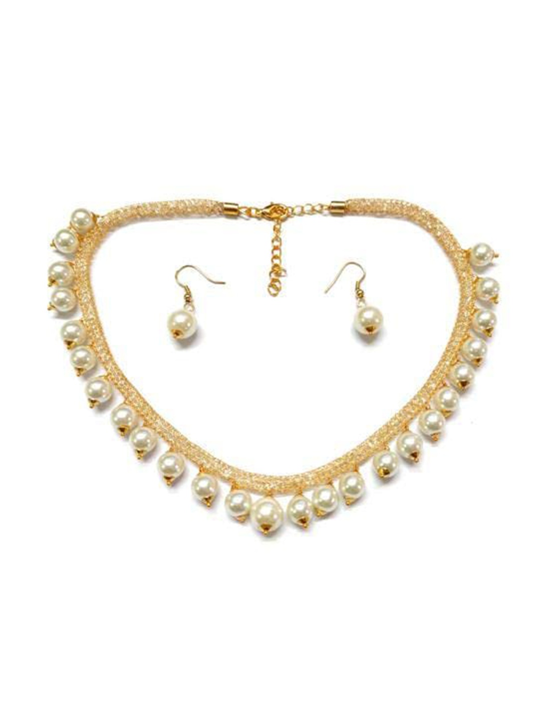 

Vighnaharta Gold-Plated Stones Studded & Beaded Jewellery Set