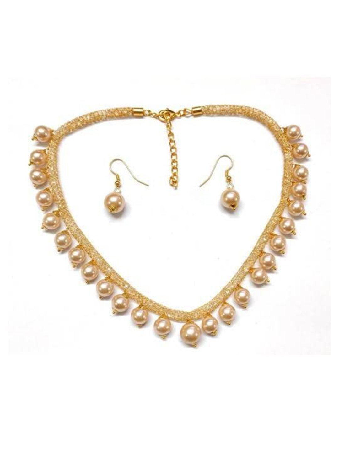 

Vighnaharta Gold-Plated Stones Studded & Beaded Jewellery Set