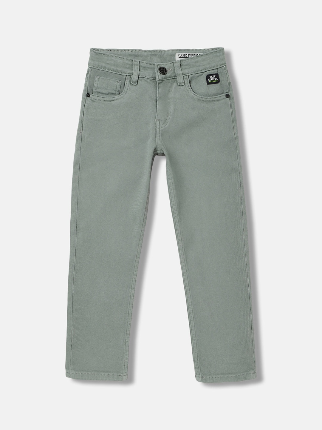 

Blue Giraffe Boys Straight Fit Stretchable Jeans, Green