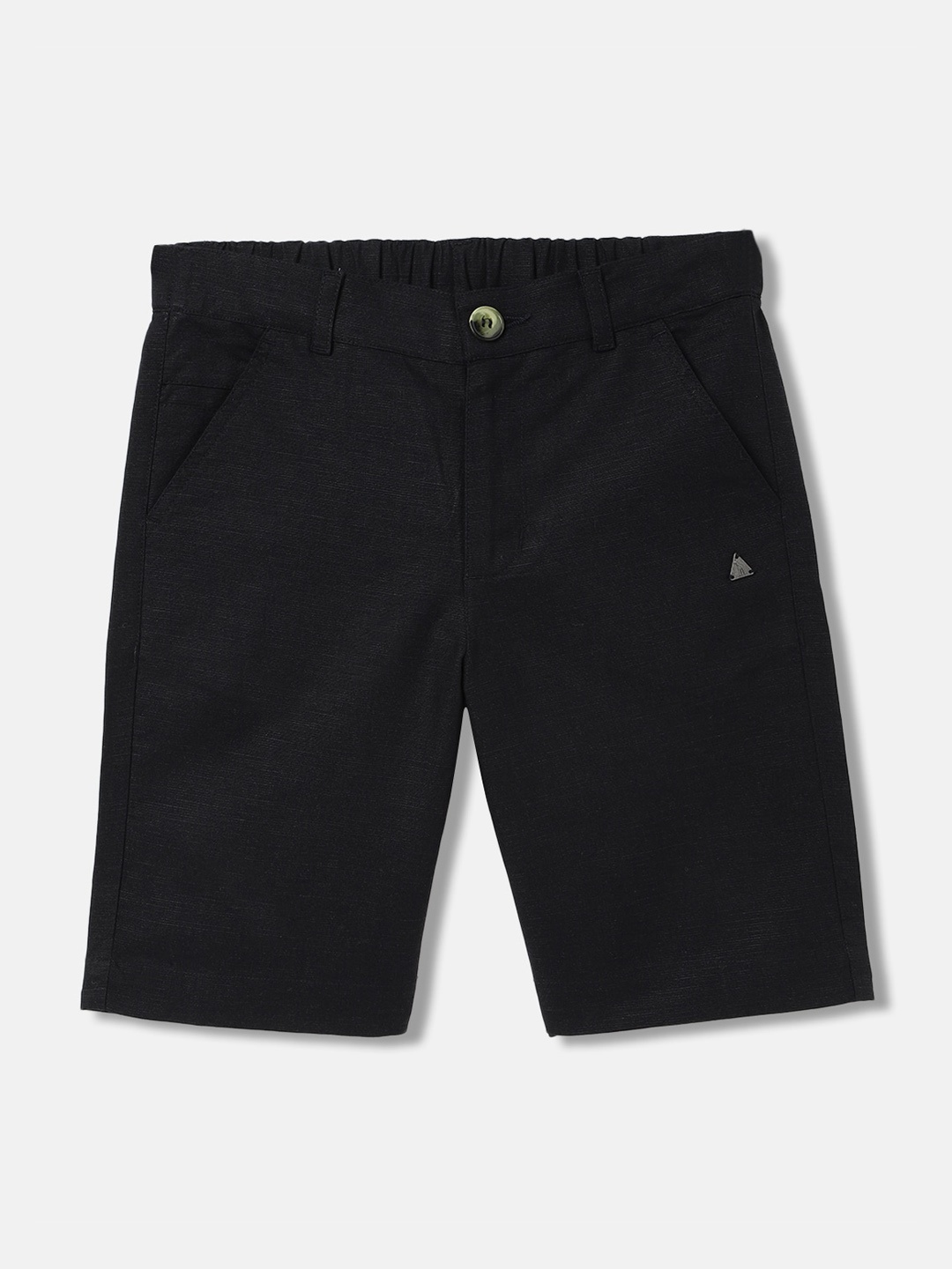 

Blue Giraffe Boys Solid Shorts With Slip-On Closure, Black