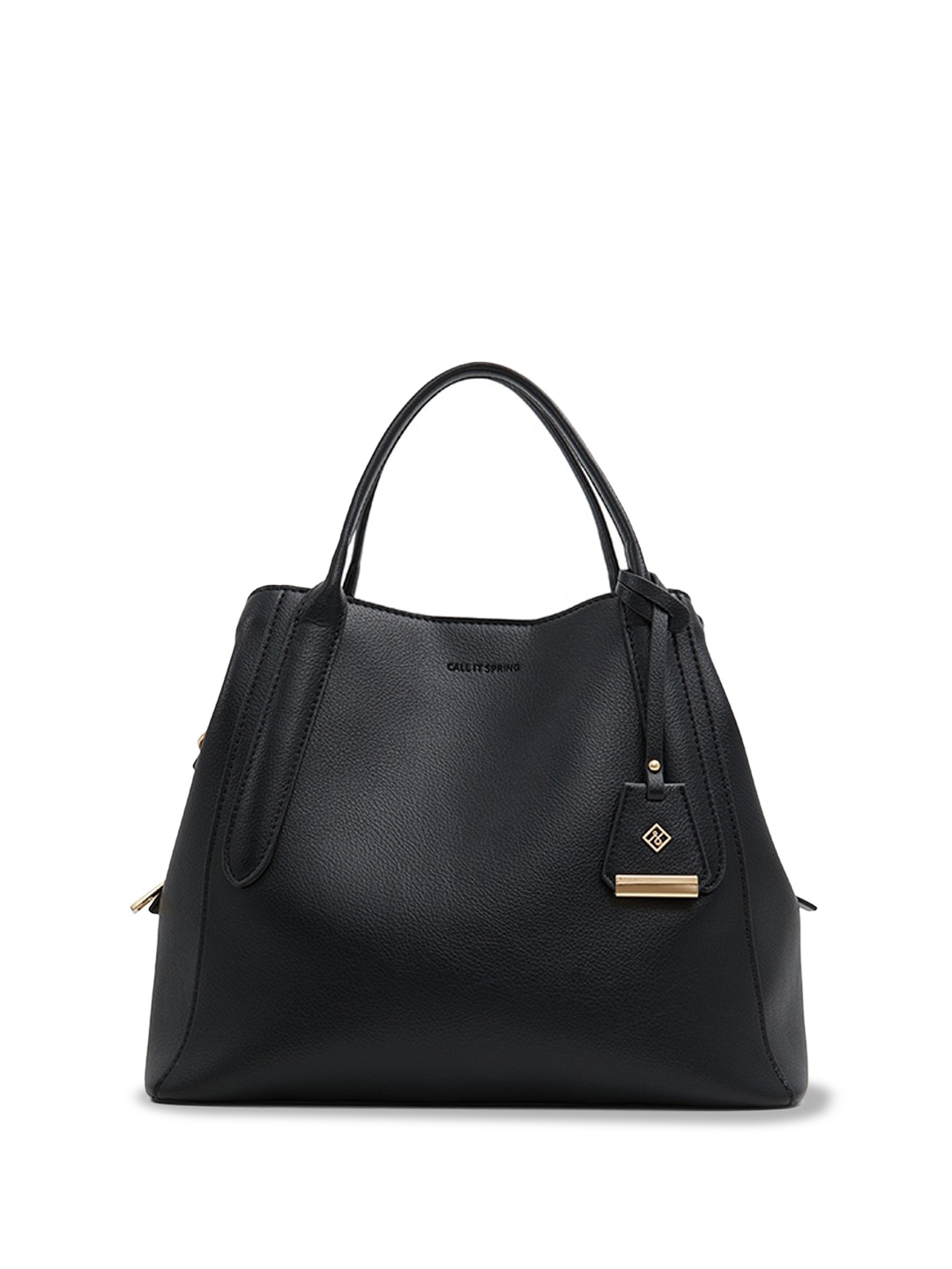 

Call It Spring Structured Handheld Bag with Applique, Black