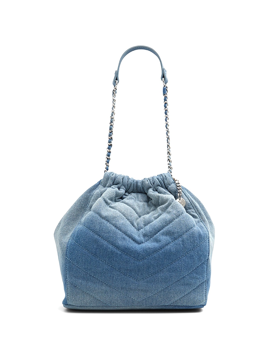 

Call It Spring Embellished Bowling Handheld Bag with Quilted, Blue