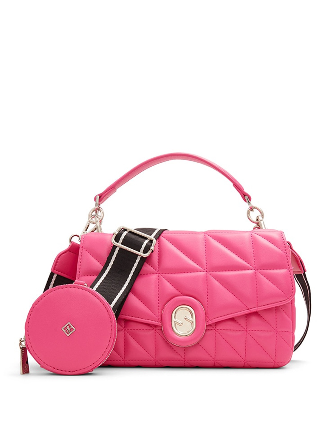 

Call It Spring Textured Structured Quilted Sling Bag, Pink