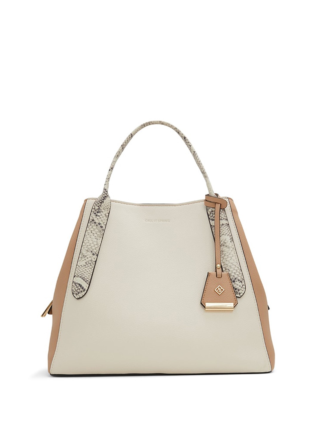 

Call It Spring Textured Shopper Handheld Bag with Fringed, Off white