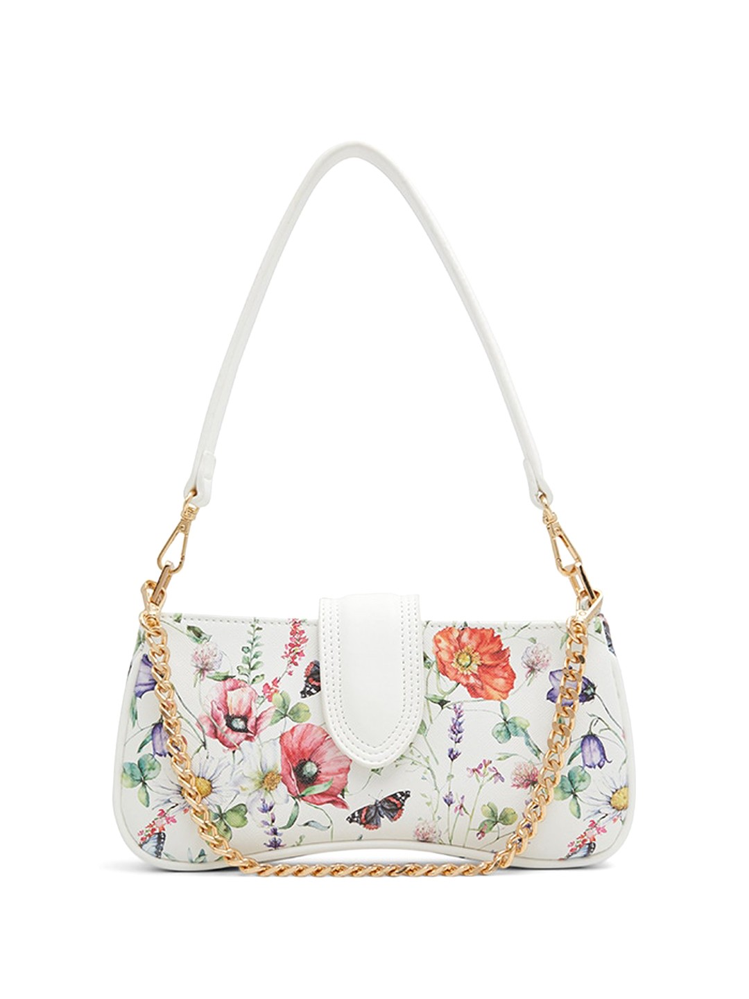 

Call It Spring Floral Embellished Bowling Handheld Bag, White