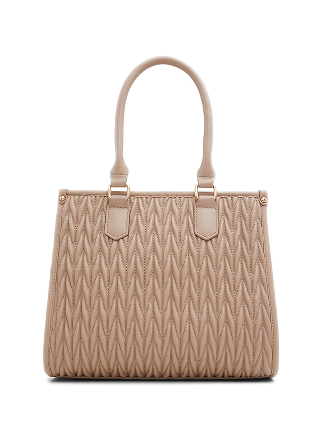 

Call It Spring Textured Structured Handheld Bag with Quilted, Beige