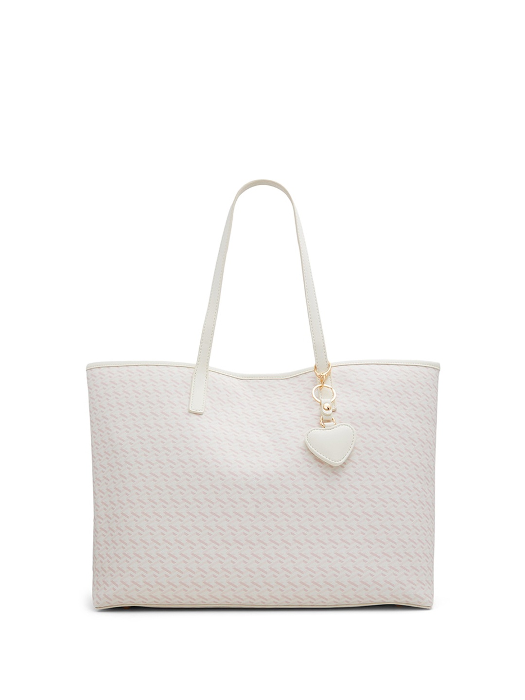 Call It Spring Textured Shopper Tote Bag with Cut Work, Beige