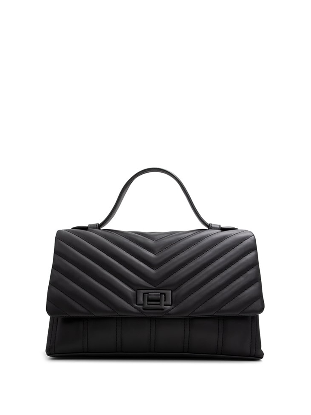 

Call It Spring Textured Structured Satchel with Quilted, Black