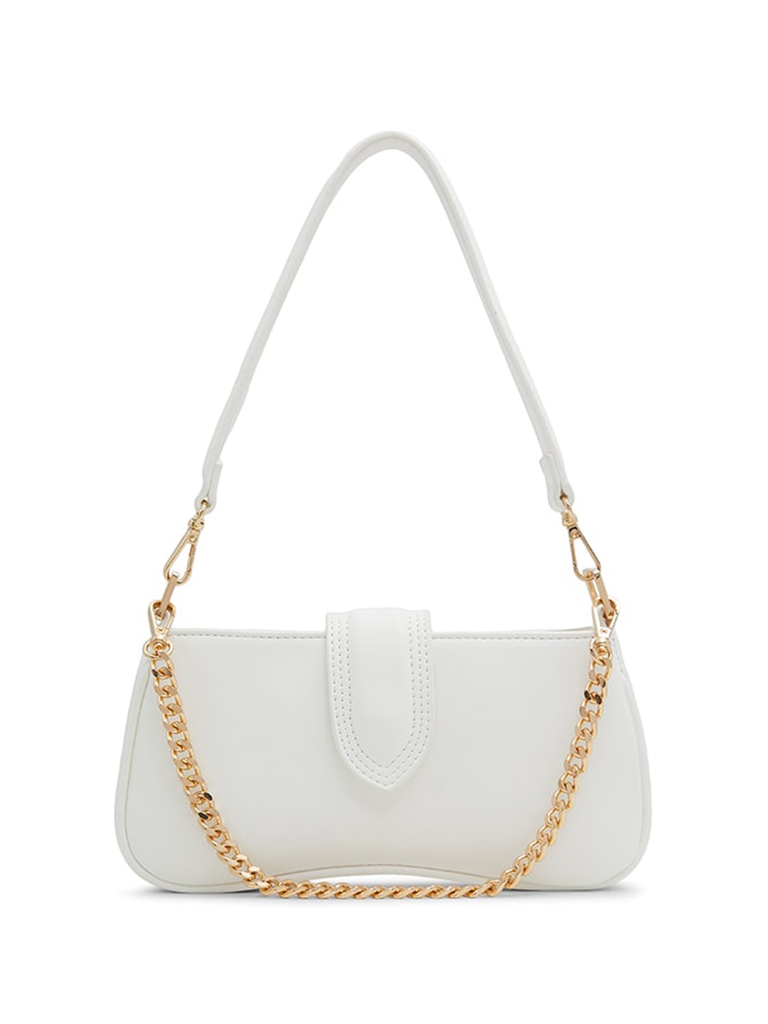 

Call It Spring Half Moon Handheld Bag with Quilted, White