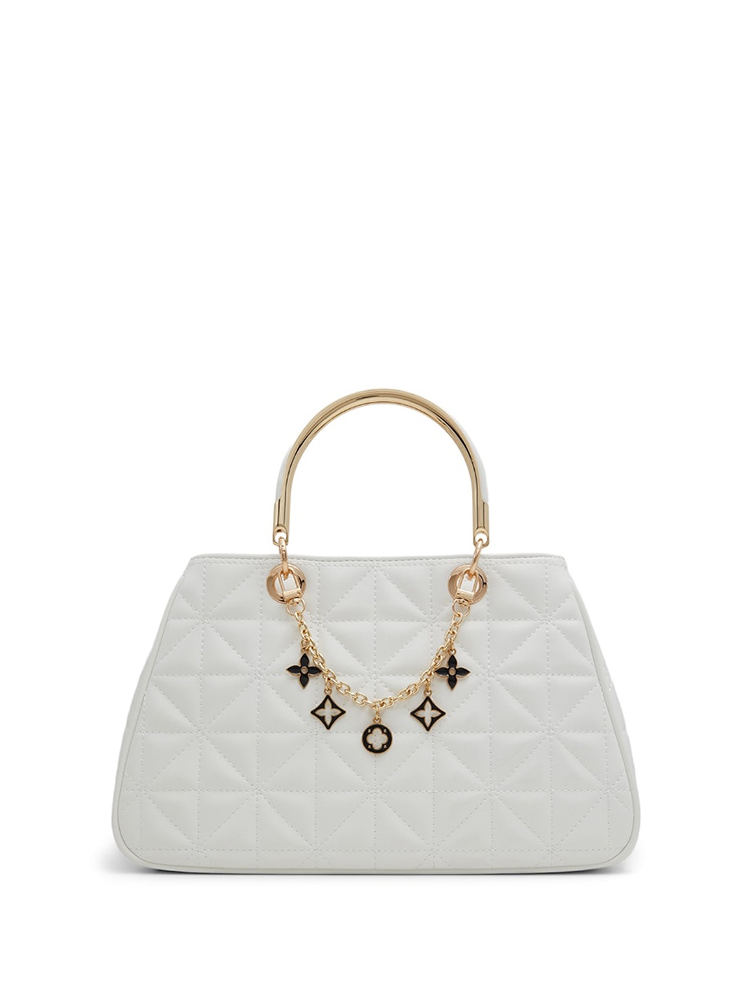 

Call It Spring Textured Structured Handheld Bag with Quilted, White