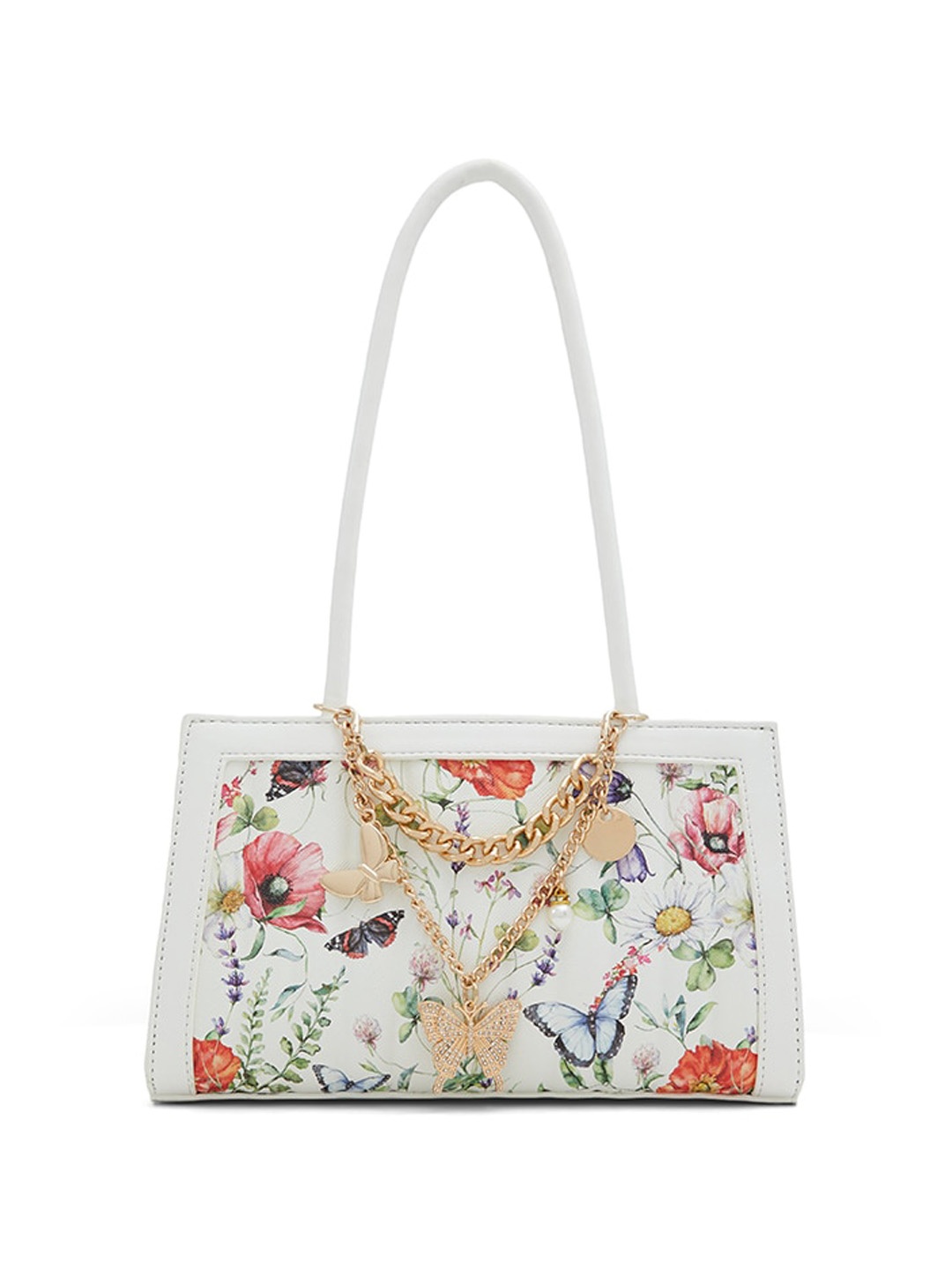 

Call It Spring Floral Embellished Structured Tote Bag, White