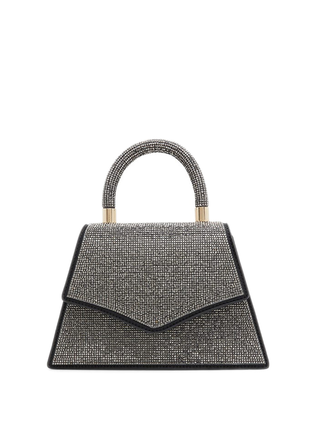 

Call It Spring Textured Structured Handheld Bag with Cut Work, Black