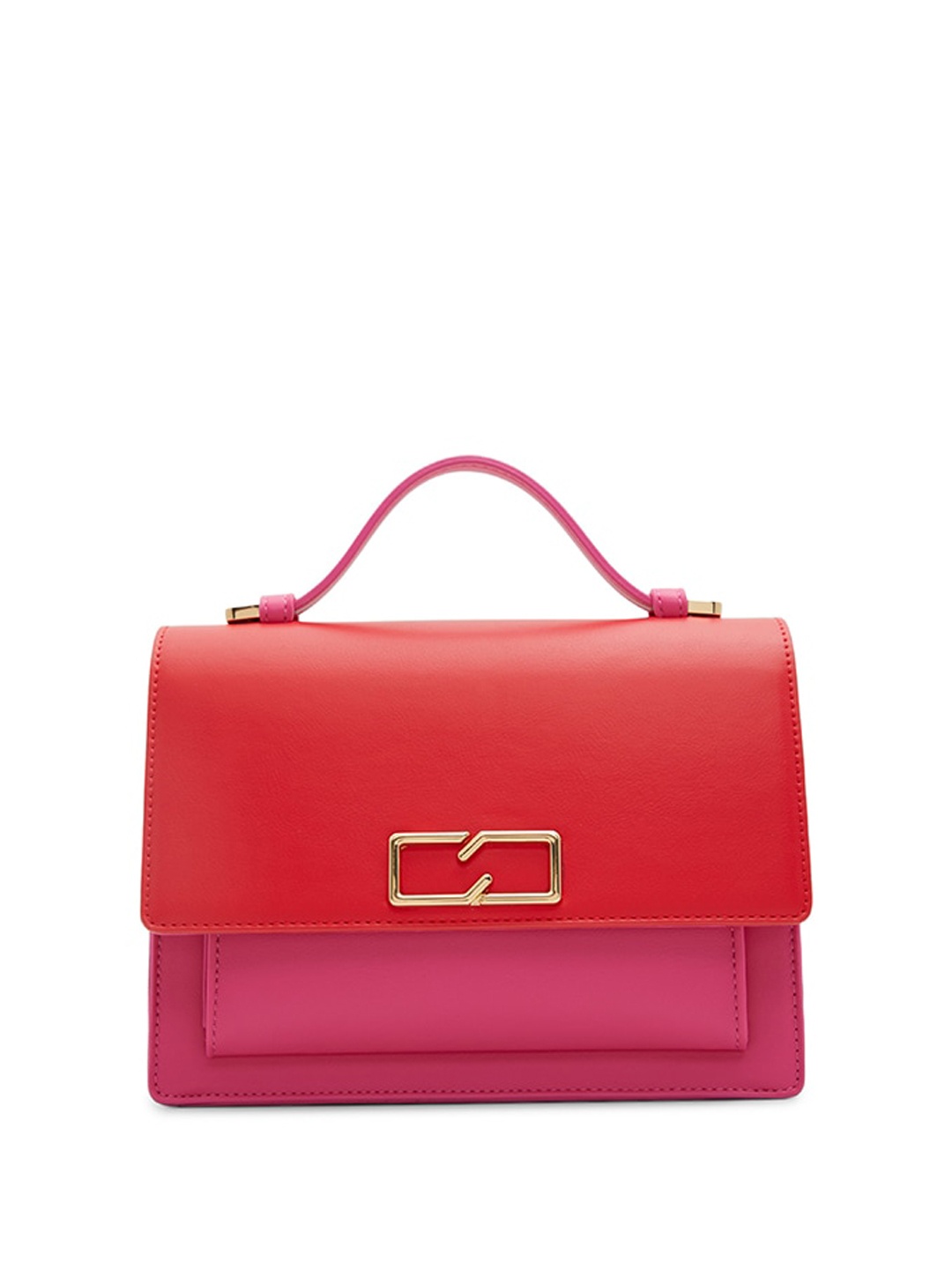 

Call It Spring Colourblocked Structured Satchel, Red