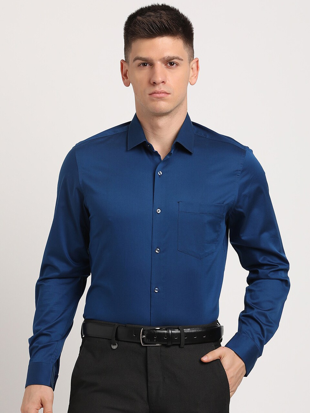 

Turtle Men Classic Slim Fit Opaque Party Shirt, Blue