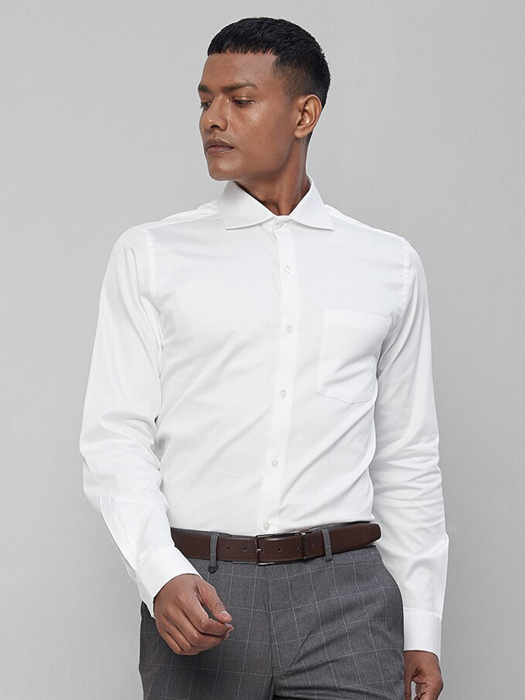 

Turtle Men Classic Slim Fit Opaque Formal Shirt, White