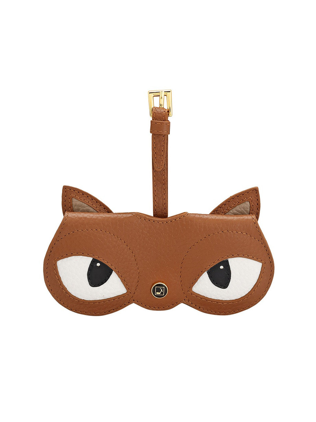 

Da Milano Printed Leather Sunglass Case, Brown